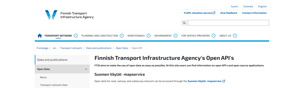Liikennevirasto / Digiroad API