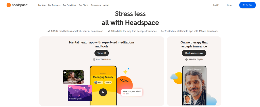 Headspace - stressinhallintasovellusta